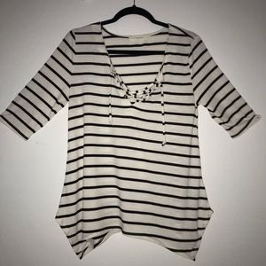 Striped black and white shirt
